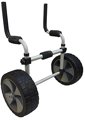 Riber Sit on Top Kayak Trolley - Lightweight - Suitable for Outdoor Use- Foldable - Removable Uprights and Wheels - Large Puncture Proof Tyres - Capacity 45kg