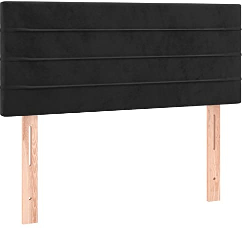 vidaXL Kopfteil Polsterkopfteil Betthaupt Bettkopfteil für Bett Bettgestell Bettrahmen Schlafzimmer Bettzubehör Schwarz 80x5x78/88cm Samt