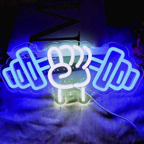 Gym Neon Sign,Dumbbell LED Neon Light for Home Gym Decor,Dimmable led gym lights for Wall Decor,Gym Decor Sports Neon Sign for Workout Room,Men Women Wall Décor Gift,13.8x6.3IN