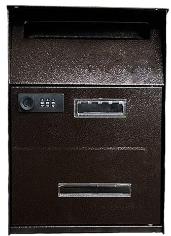Mailbox with Password Lock，Mailboxes for Outside Wall Mount，Safe and Secure，Made with Galvanized Steel Double Delivery Port Design(Color:Bronze)