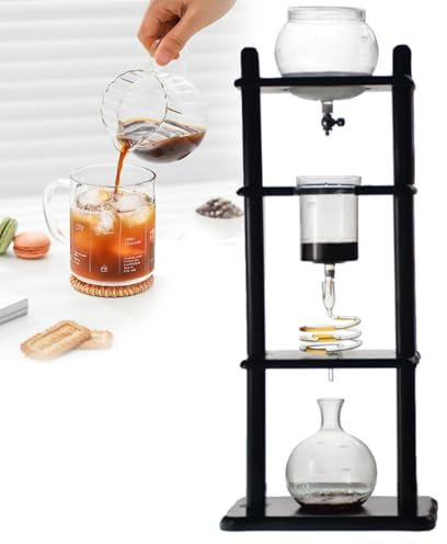 Kaffebryggare för isdroppar, kaffebryggare för kallbryggning, bärbart kaffetorn för isdroppar med stor kapacitet, handgjort glas för hem, tehus, kaféer