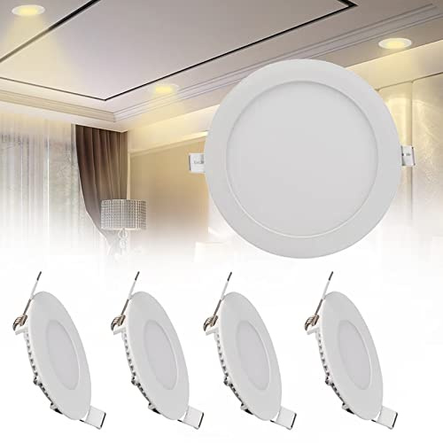 Lámpara LED empotrada de techo de 8 pulgadas, paquete de 5, luz descendente delgada de 18 W para techo, foco de 1260 LM, luz blanca fría de 6500 K, solución de iluminación de bajo consumo para el ho