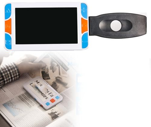 Aide visuelle électronique portable, écran HD de 5,0 pouces, loupe numérique, aide à la lecture électronique numérique portable avec poignée pliable, zoom 3X-48X, pour étudiants malvoyants, journaux