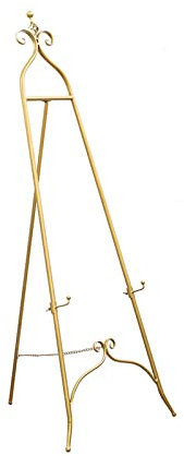 Cavalletto pieghevole da pavimento con cornice per cartelli e manifesti, 150 cm, colore: nero/oro