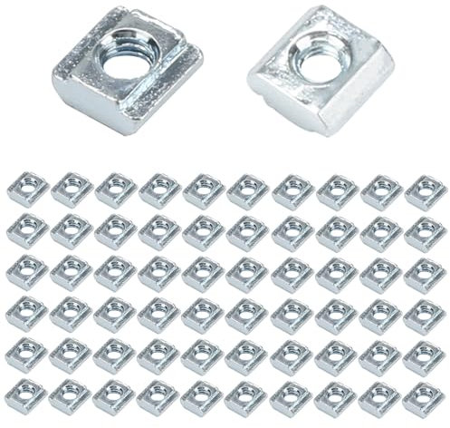 KINDPMA 60 Piezas Tuercas de Ranura en T M4 Tuercas Deslizantes de Acero al Carbono para Ranurado por extrusión de Perfil de Aluminio Serie 20