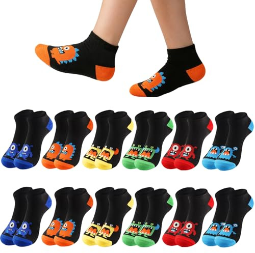 L&K-II L&K barnstrumpor pojkar ankelstrumpor sneakerstrumpor sportstrumpor löpstrumpor fritidsstrumpor strumpor 12-pack bomull 2894