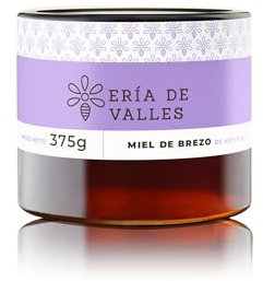 Ería de Valles – Miel de bruyère des Asturies 100% naturel – Arôme intense, saveur douce avec une touche amère – Miel brut artisanal – Propriétés naturelles (375 g)