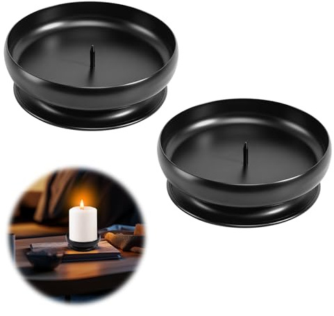 Ljushållare med spik, 2 stycken ljusstakar metall med spik 1 cm, ljushållare blockljus, ljushållare järn för bröllop, jul, adventskrans och nattvardsgång, dopljus