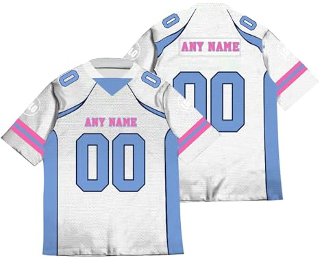 Magliette Personalizzate Maglie da Football Americano Magliette Sportive Unisex ad Asciugatura Rapida, Adatte per allenamenti e Partite Stampa Personalizzata di Nome e Numero Bianco