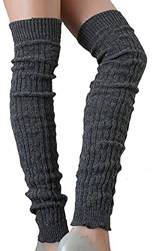 SC-Strümpfe Damen Wollstulpen extra lang Anthrazit one Size