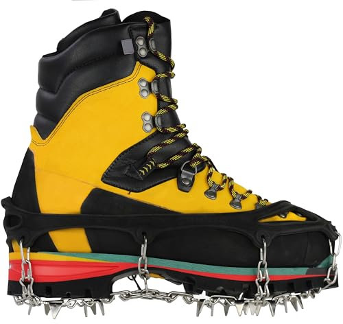 Schuh-Spikes für Schnee und Glatteis. Steigeisen Grödel mit Krallen aus Edelstahl. Edelstahl-Zähne für Outdoor-Sport, Wanderungen, Spazieren im Winter (Size L)