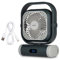 MEDION Ventilator E10 TF (Akku, Mini Ventilator, USB Ventilator klein mit Licht, Fernbedienung, 5 Stufen, Oszillation, Haken zum Aufhängen, Powerbankfunktion, ideal für Büro Camping Zelt) grau