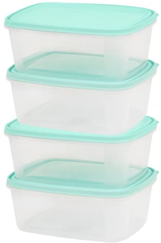 Checkmart Food Storage Container Set | 3 L | Airtight Food Boxes with Snap-On Lids | dishwasher safe microwave safe freezer safe | BPA-Free | 4 Count