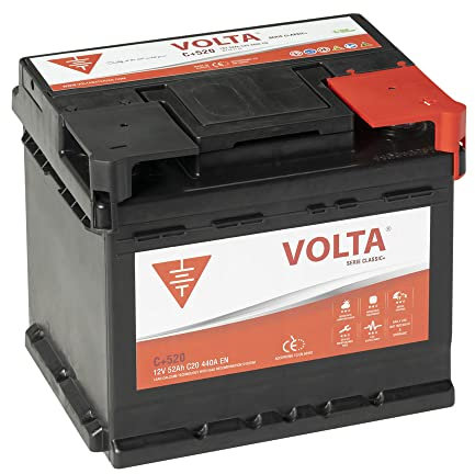 Bateria de Coche Classic - Borne +Dcha - Medidas Largo 207 x Ancho 175 x Alto 175 mm con 2 años de Garantía - Fabricación Europea. (52Ah 440A)