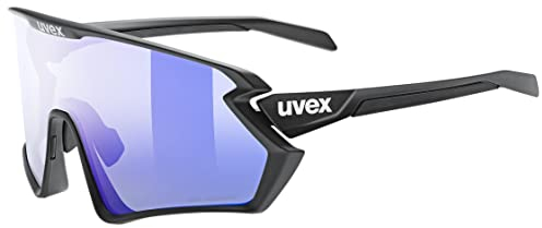 uvex sportstyle 231 2.0 V - Sportbrille für Damen und Herren - selbsttönend - beschlagfrei - black matt/liteblue - one size