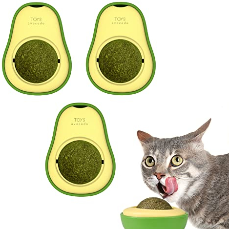 SUOXU 3 Stück Katzenminze Ball Katzenspielzeug Katzenleckerli, Katzenzähneknirschen Kauzahnreinigungsrolle Exerciser Interaktives Katzenspielzeug für den Innenbereich