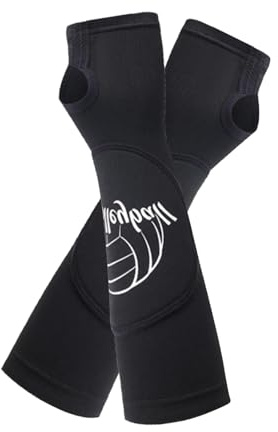 Mangas de Brazo de Voleibol para Niños Y Adultos, Mangas de Antebrazo, Cubierta de Brazo Suave Y Transpirable con Almohadillas a Presión Y Orificio Pa, negro, S M
