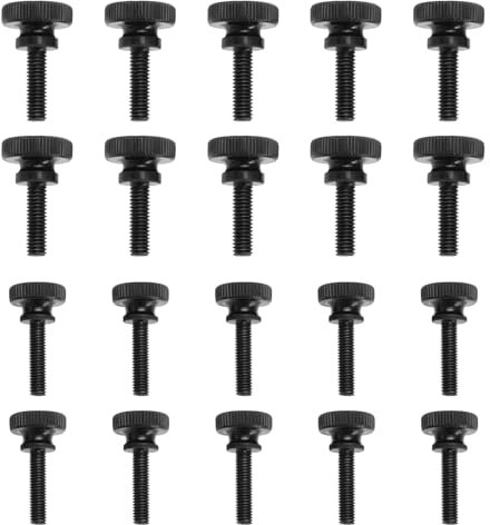 OTOTEC 20 Tornillos Moleteados M5 X 20 Mm/M6 X 20 Mm Tornillos Moleteados de Acero Al Carbono Negro para Aparatos Mecánicos Instrumentación Electrodomésticos