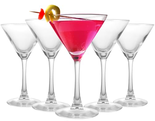 CYEER Martini Gläser 6er Set, Martinigläser 190 ml, Martini Glas, Espresso Martini Gläser für Abendessen, Hochzeit, Party, Restaurant, Bar