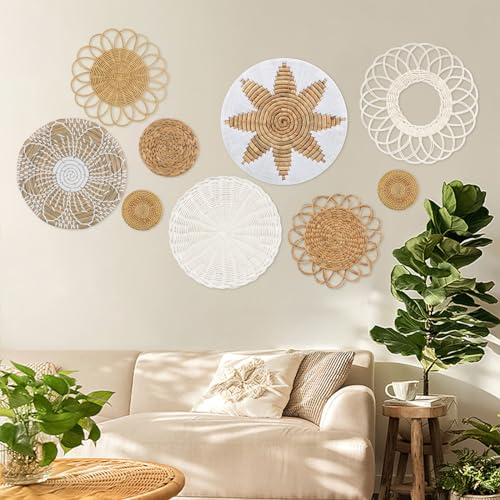 DETENE 9 Cesti Boho Intrecciati Rattan Per Decorazioni Da Casa