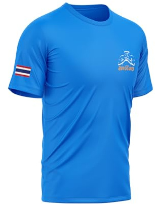 TAO MARTIAL Muay Thai T-Shirt Quick Dry Lightweight Breathable Sport Tshirt, ST222 (Blue, Size XL)