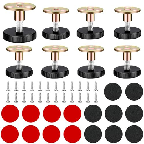 8 Piezas Patas Regulables para Muebles, 33-40mm Patas Ajustables Regulables para Muebles, Pueden Taladrar o Autoadhesivo, Patas de Muebles Regulables en Altura para Mesas, Armarios, Sofás, Camas