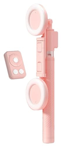 Mobilstativ med belysning, 6-i-1 selfiepinne stativ med 2 lampor, 67 tum, höjd, trådlös fjärrkontroll, telefonstativ, mobiltelefonhållare,