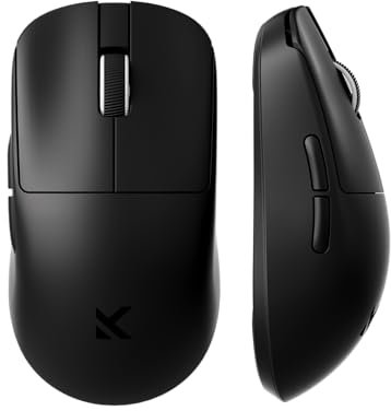 MCHOSE L7 Leichte 39 g Gaming-Maus mit Benutzerdefiniertem 8K-Ultraschnell-Funkempfänger, 26000 DPI, 8K Hz-Berichtsrate, BT/2,4G-Gaming-Maus mit Kabel/Kabel, 200 Stunden Batterie, Schwarz