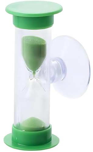 Clessidra in plastica con ventosa, 2 minuti, per lavarsi i denti, doccia, aula