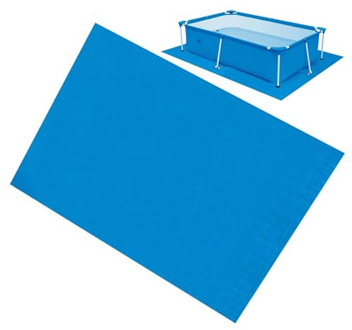 Generisch Pool Bodenplane rechteckig, PE Unterlegplane für Aufstellbecken & Planschbecken, Blau Abdeckplane Wasserdicht & Reißfest, Schutzplane Poolboden für Garten & Camping, 200g/m²