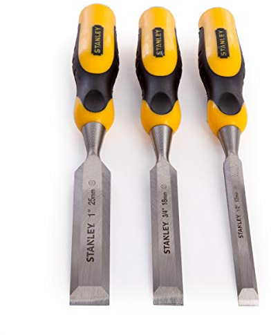Stanley Dynagrip 3 Piece Wood Chisel Set 12mm, 18mm, 25mm in Case STA516359