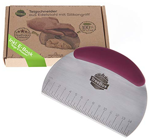 TreeBox Teigschaber aus Edelstahl und Silikon – Der Moderne Teigschneider ohne Plastik – Stabil und Hitzebeständig Teigschaber silikon - Perfekt für Kuchen, Torte und Plätzchen