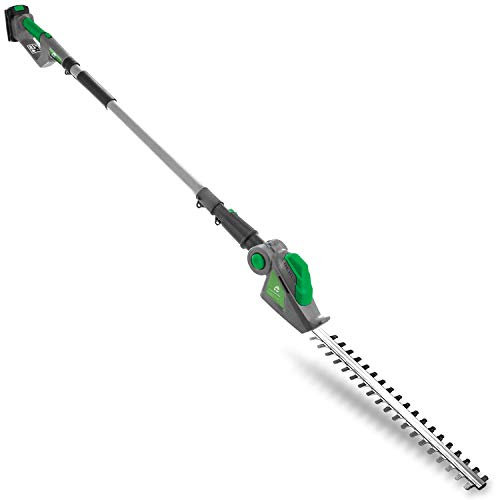 Gracious Gardens Cordless Hedge Trimmer Long Reach 18V Lithium-Ion, 2.4m Telescopic Hedge Trimmer Cordless Hedge Cutter with 1x Battery, Shoulder Strap and Charger Included