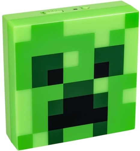 Minecraft Paladone Creeper Nachtlicht, Nachtlichtsensor-Funktion, tragbar, klebende Rückseite zur Wandplatzierung, offizielles lizenziertes Geschenk und Schlafzimmerdekor Fans