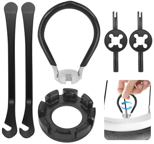 Nadinsta 6 Stück Speichenschlüssel Fahrrad Eisen aus Stahl, Größe 10-15 Universal Speichenspanner Set mit Bike Reifenheber felgenspanner fahrradspeichen werkzeug für Rad Zentrierer Nippelspanner