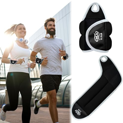 CMJO Handledsvikter för kvinnor män, viktade armband med tumöglor, 0,5 kg handvikter för pilates, yoga, promenader, löpning, sjukgymnastik