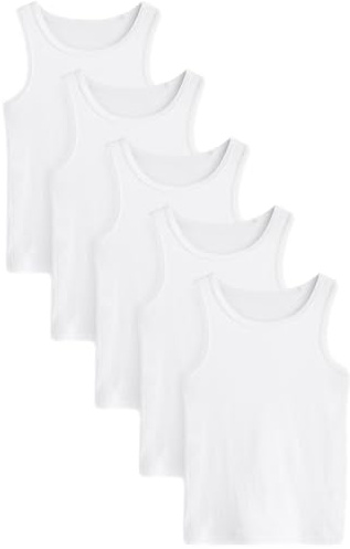 NEXT Niñas Pack de 5 Camisetas sin Mangas Blanco 5 Años-6 Años