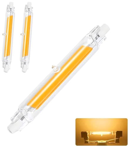 Lampadina R7S LED 118 mm dimmerabile, LED COB Lampadine Bianco Caldo 3000 K,2000 LM No Scintillement,118 mm 20 W Lampadina equivalente lampadina alogena J118 100 W, Illuminazione a fascio 360 °, AC