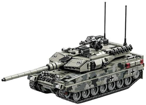 Panzer Bausteine Modell, 1009 Teile Militär Leopard 2A7 Panzer Klemmbausteine Bauset, WW2 Hauptkampfpanzer Modellbausatz Konstruktion Set