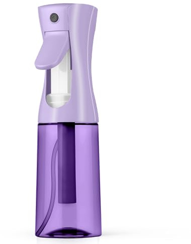 Alaoo Vaporisateur Cheveux 200ML, Flacon Pulvérisateur à Brume Fine Atomiseur Pression, Ultra Fine Pulvérisation Continue, Plantes, Salon de Coiffure, Soin de La Peau, Nettoyage, violet transparent
