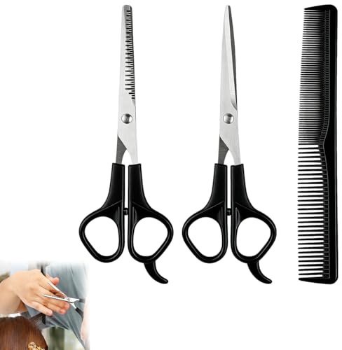 Wcawnlt 3 Ciseaux de Coiffure Professionnels Ciseaux Coiffure Professionnel Desepaississant Cheveux Coiffeur Ciseau Desepaissir Kit Pour Maison Voyage et Usage Domestique
