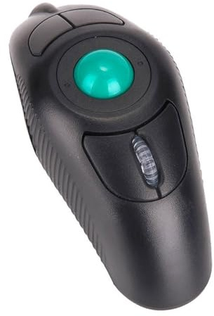 LRXIYODE Trådlös Usb-port Handhållen Tumstyrd Trackballmus med Delfinform Design för Bärbara Datorer och Ergonomisk Användning Svart Räckvidd
