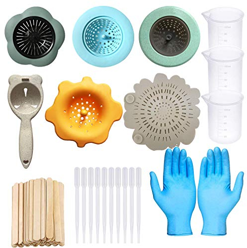 Allazone Juego de 30 coladores acrílicos, kit de herramientas de pintura y manualidades, estilo variado, material silicona y plástico, color multicolor