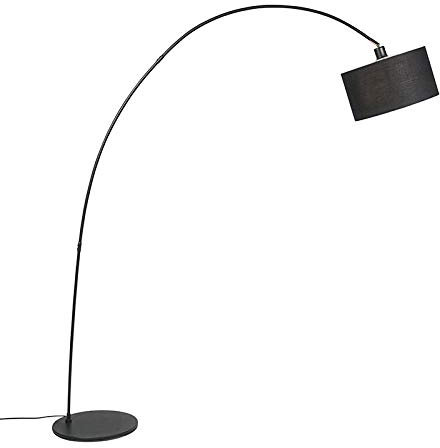 Qazqa vinossa - LED Dimmable Lampe arquée variateur inclus - 1 lumière - H 174 cm - Noir - Moderne - éclairage intérieur - Salon