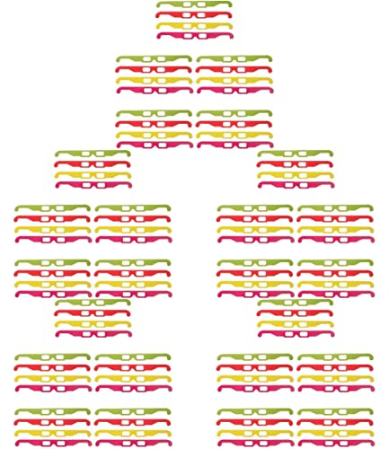 100 Stk 3D-Feuerwerksbrille 3D-Filmbrille Kinderparty-Brille Brillen aus Pappe Gläser 3D-Brille für Kinder 3D-Brille für Filme Quadrat Karton Sonnenbrille pet