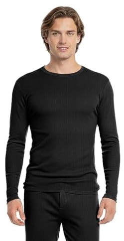 BestSale247 Termoundertröja för män, långärmad – med innerfleece, underkläder, skidunderkläder bomull