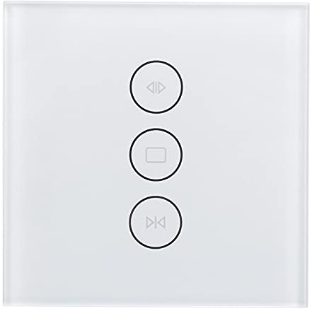 Smart Curtain Switch, Wi-Fi Curtain Switch, Motorized Roller Blinds Shutter Touch Wall Switch APP Voice Control for Home Switch, Office Building, Exhibition Hall Switch (White)