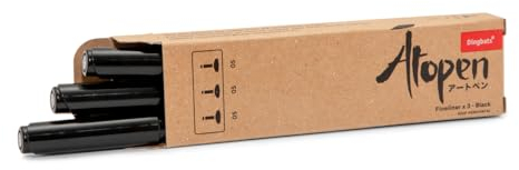 Dingbats - Ātopen Fineliner Schwarz Stifte Set - 3er Pack Feine Spitze - Wasserdicht, Pigmentliner Set für Zeichnen und Schreiben ohne Verschmieren (Atopen)