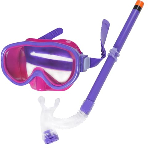 Taucherbrille Kinder,Schnorchelset für Kinder,Anti-Fog Taucherbrille Kinder mit Schnorchel,180° Panorama Weitblick Tauchmaske,Anti-Leck Schnorchelmaske Tauchen Set,für Kinder 5-12 Jahre (Lila)