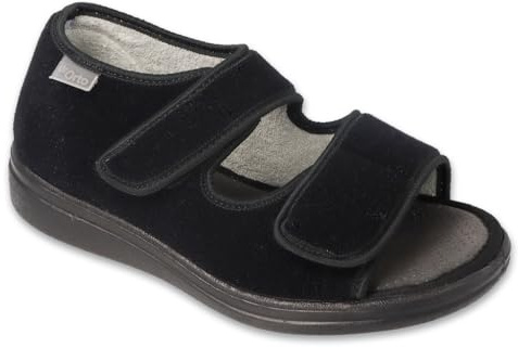 dr Orto - Herren Sandalen für Empfindliche Füße - Breite Passform, Keine Nähte, Klettverschlüsse, Antibakterielles Silberionenfutter 070D00113900A01 Schuhgröße 39